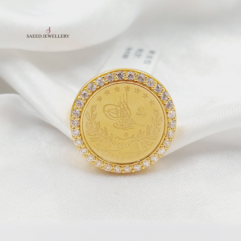 21K Gold Zircon Studded Lirat Rashadi Ring by Saeed Jewelry - Image 2