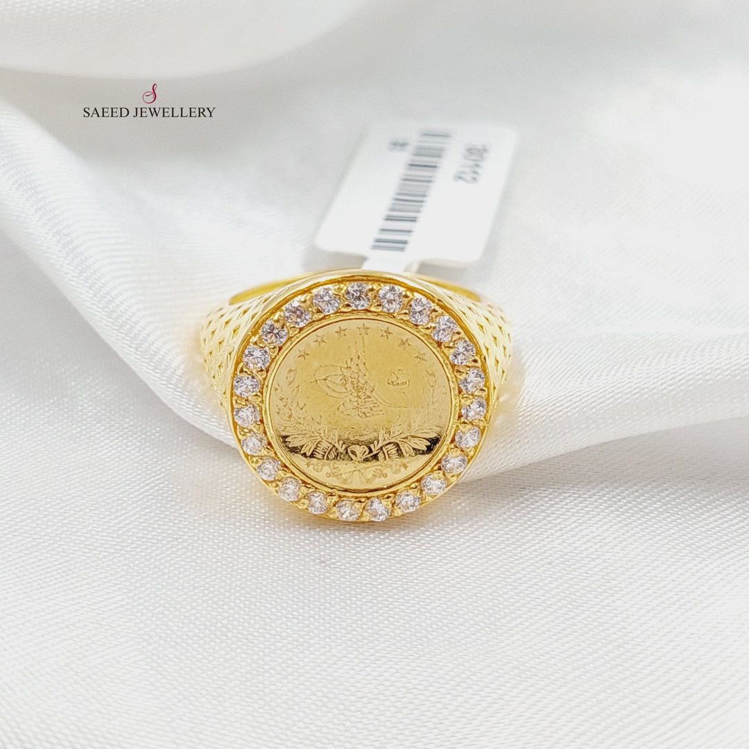 21K Gold Zircon Studded Lirat Rashadi Ring by Saeed Jewelry - Image 5