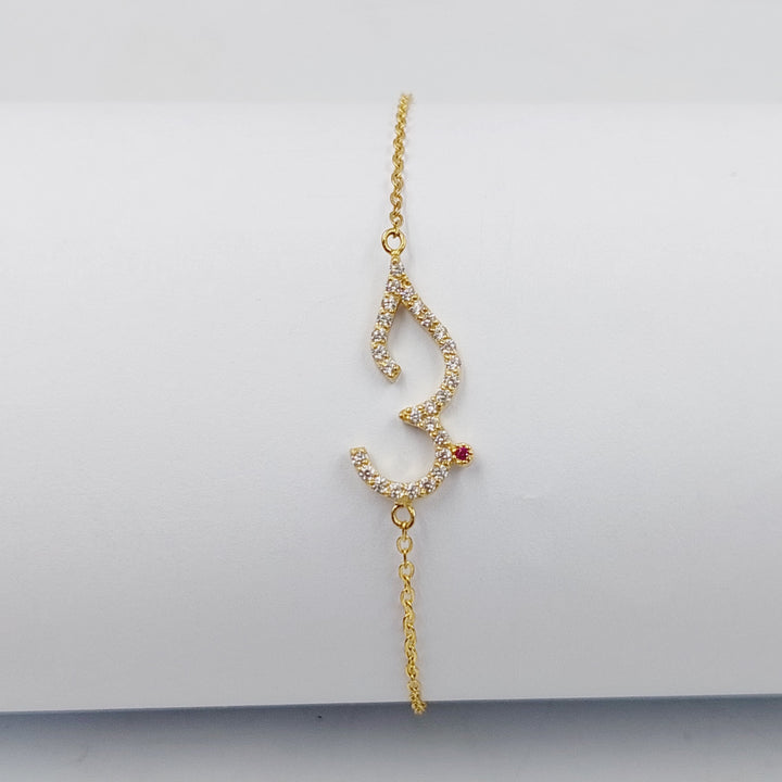 18K Gold Zircon Studded Love Bracelet by Saeed Jewelry - Image 1