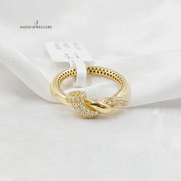 18K Gold Zircon Studded Nail Ring by Saeed Jewelry - Image 3