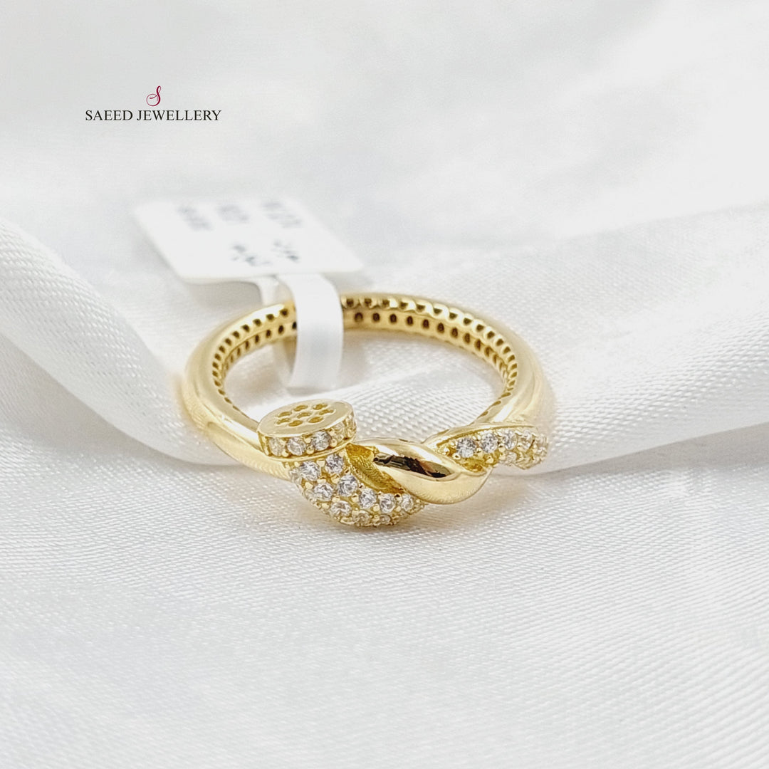 18K Gold Zircon Studded Nail Ring by Saeed Jewelry - Image 4