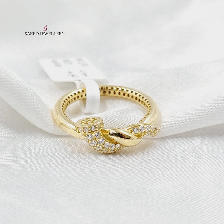 18K Gold Zircon Studded Nail Ring by Saeed Jewelry - Image 4