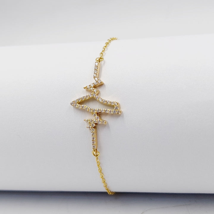 18K Gold Zircon Studded Palestine Bracelet by Saeed Jewelry - Image 3