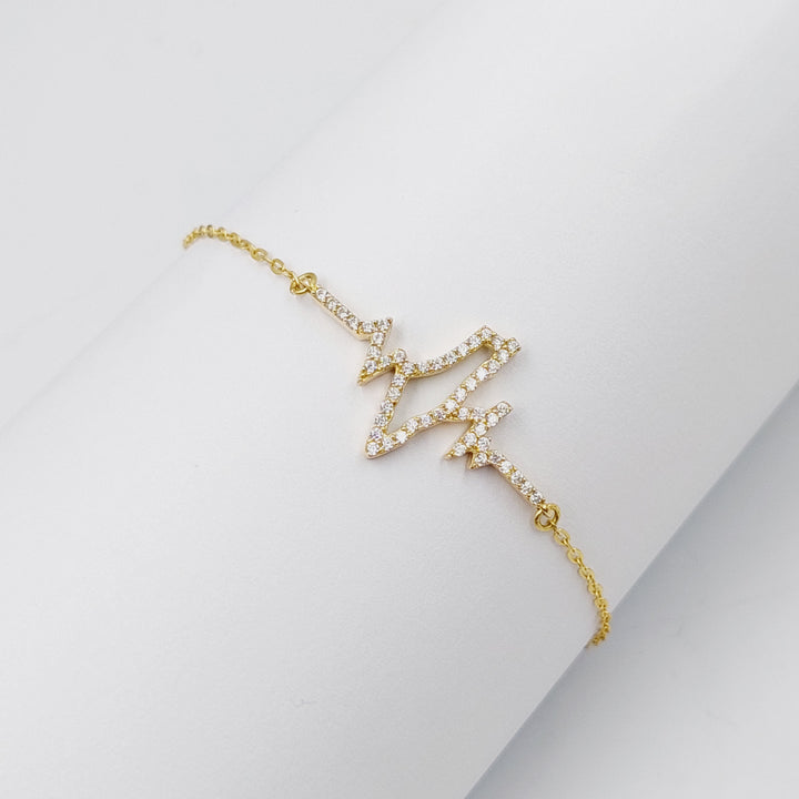 18K Gold Zircon Studded Palestine Bracelet by Saeed Jewelry - Image 4