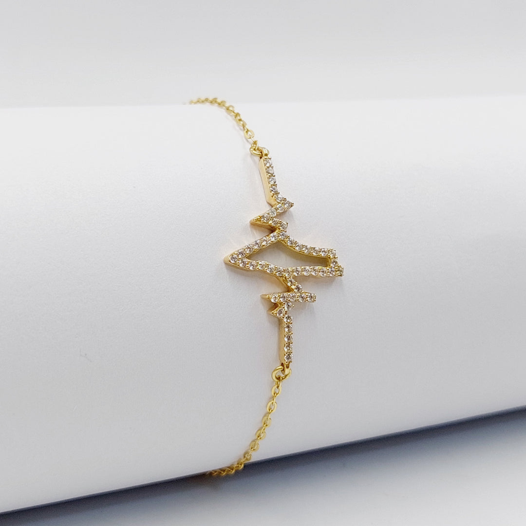18K Gold Zircon Studded Palestine Bracelet by Saeed Jewelry - Image 5