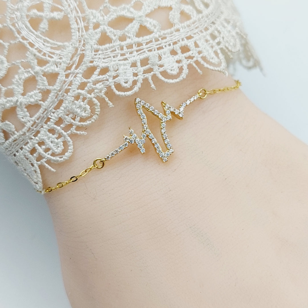18K Gold Zircon Studded Palestine Bracelet by Saeed Jewelry - Image 6