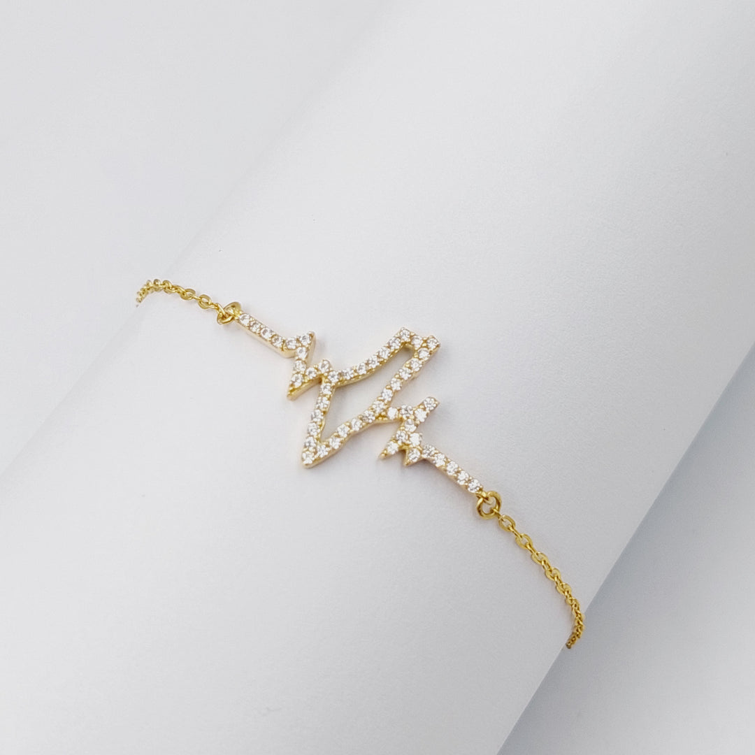 18K Gold Zircon Studded Palestine Bracelet by Saeed Jewelry - Image 1