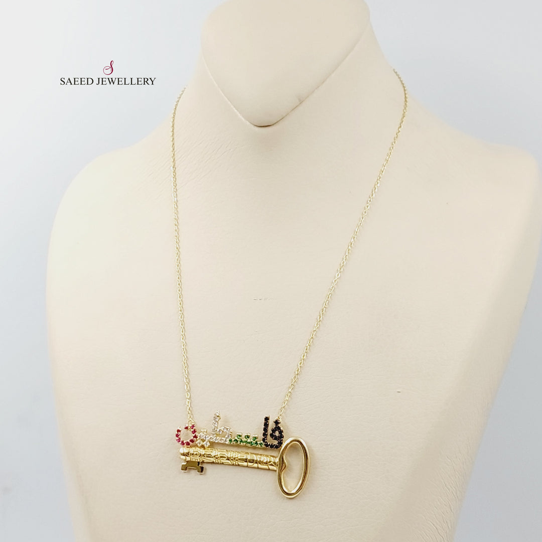 18K Gold Zircon Studded Palestine Necklace by Saeed Jewelry - Image 5