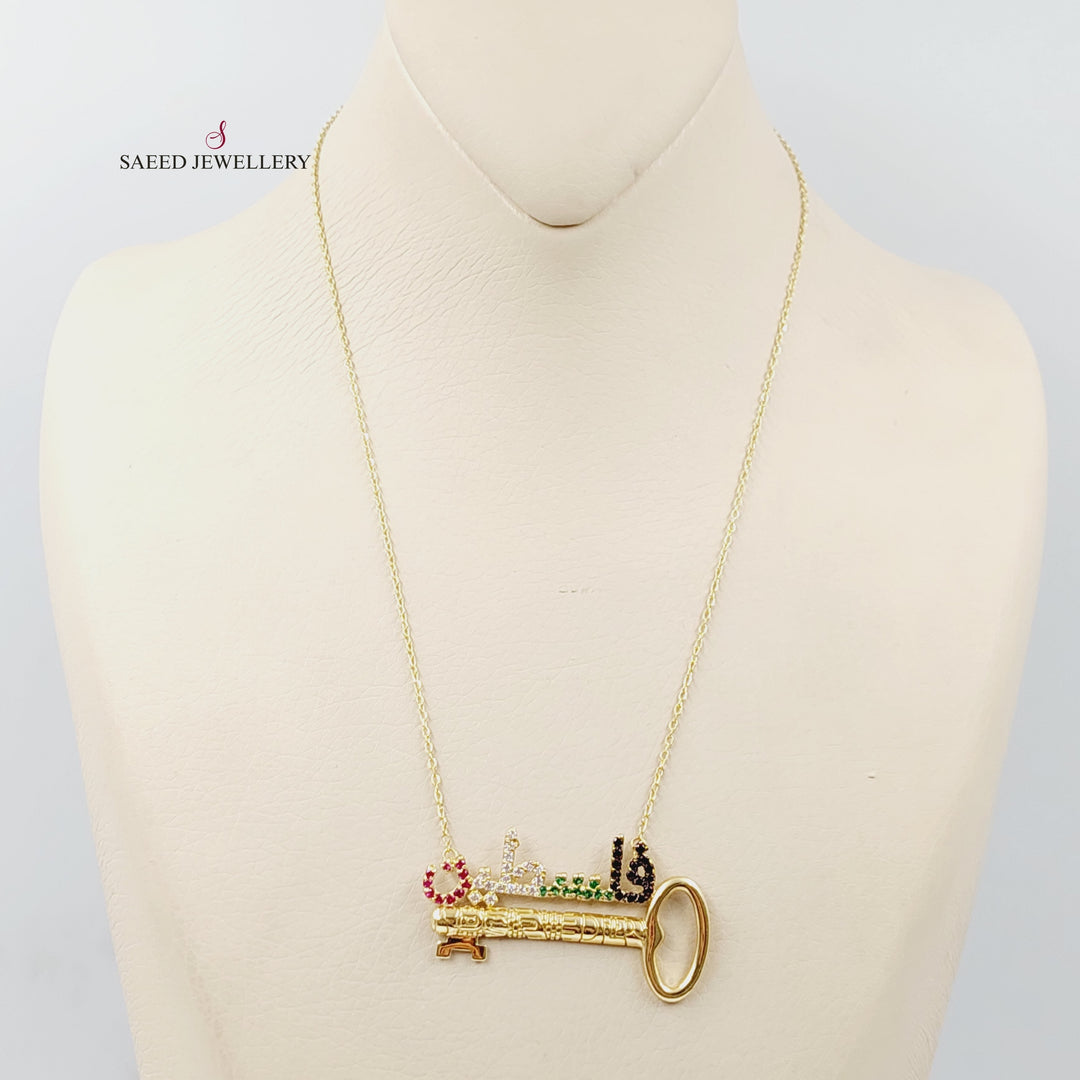 18K Gold Zircon Studded Palestine Necklace by Saeed Jewelry - Image 1