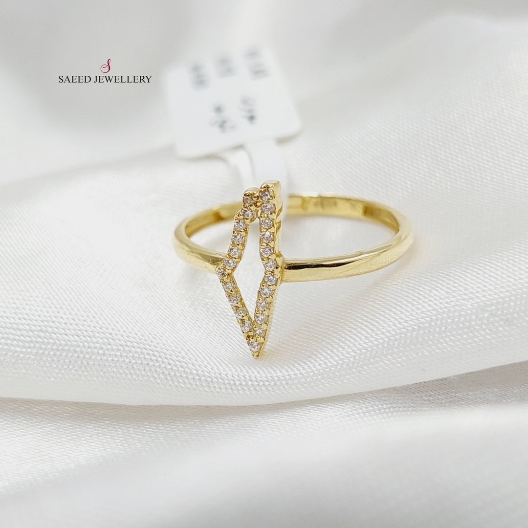 18K Gold Zircon Studded Palestine Ring by Saeed Jewelry - Image 2