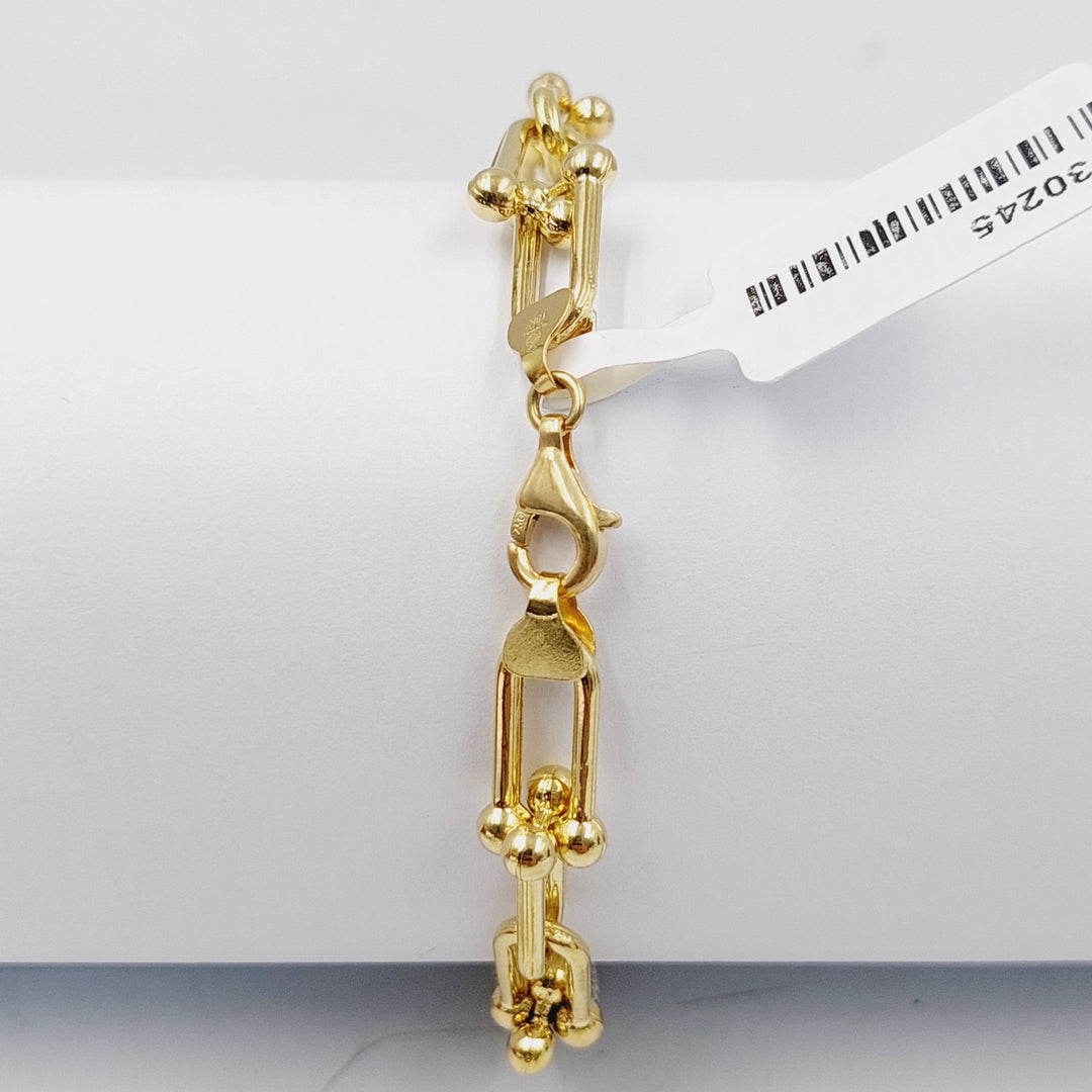 18K Gold Zircon Studded Paperclip Bracelet by Saeed Jewelry - Image 5