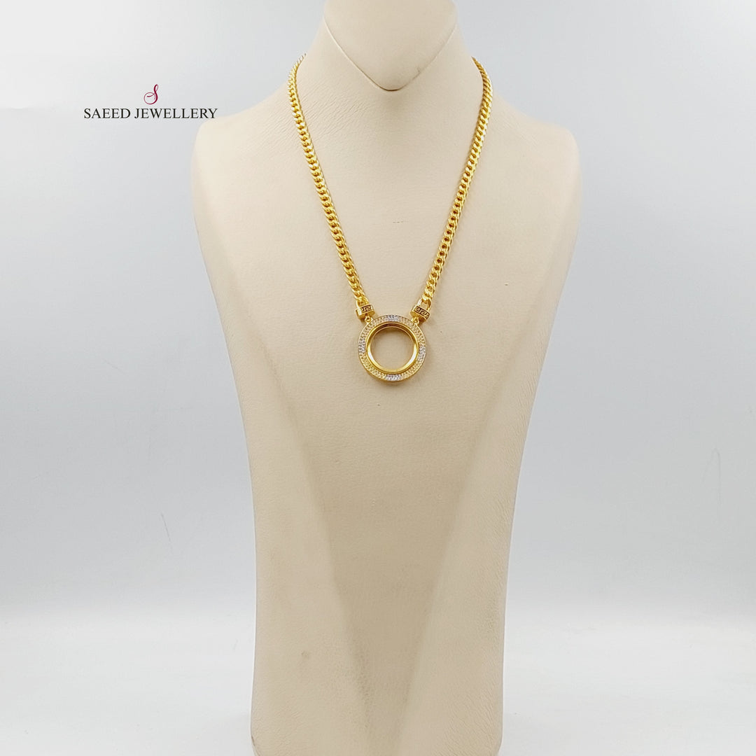 Zircon Studded Rashadi Necklace  Made Of 21K Yellow Gold by Saeed Jewelry-29862
