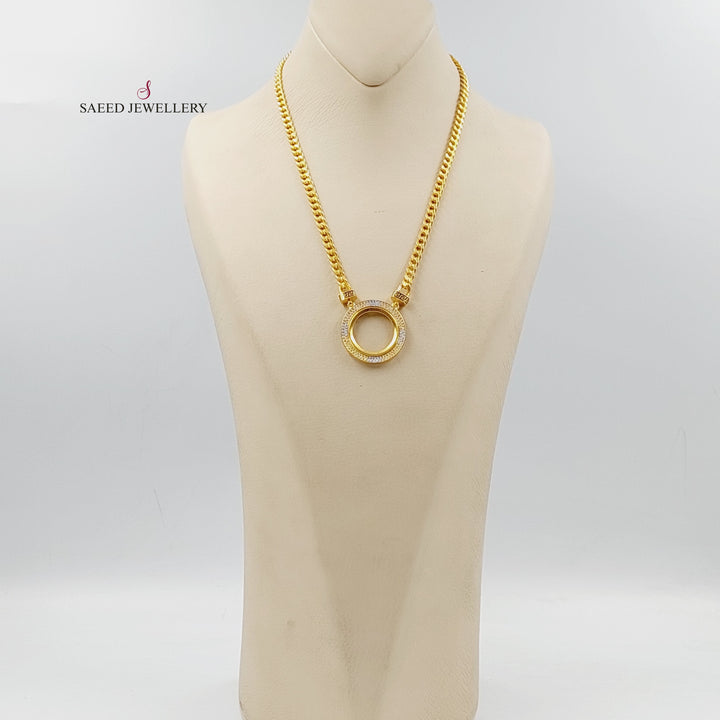 Zircon Studded Rashadi Necklace  Made Of 21K Yellow Gold by Saeed Jewelry-29862