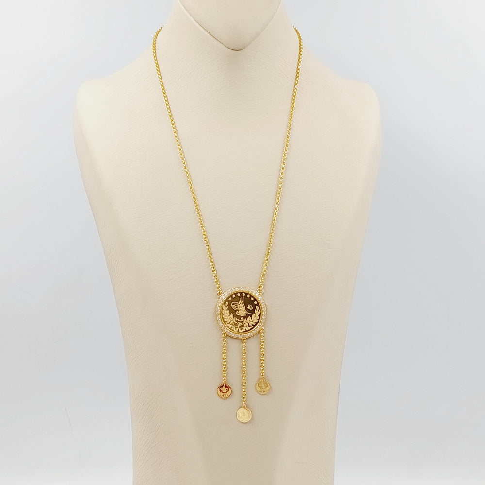 21K Gold Zircon Studded Rashadi Necklace by Saeed Jewelry - Image 2