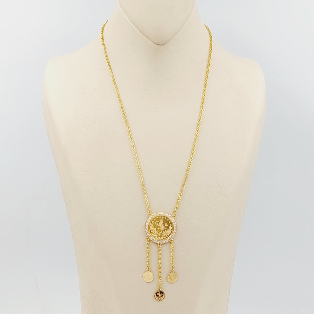 21K Gold Zircon Studded Rashadi Necklace by Saeed Jewelry - Image 1