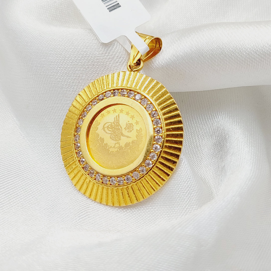 21K Gold Zircon Studded Rashadi Pendant by Saeed Jewelry - Image 4