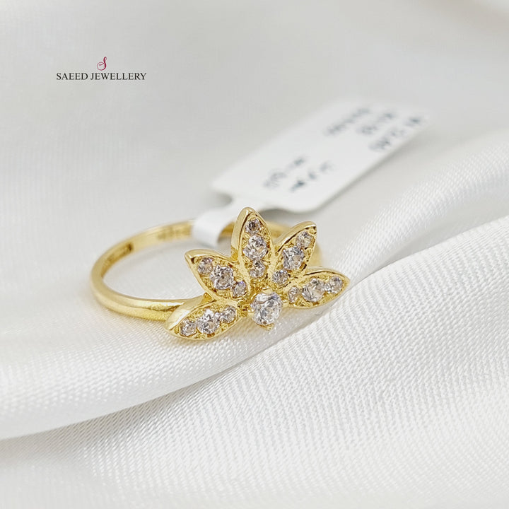 18K Gold Zircon Studded Rose Ring by Saeed Jewelry - Image 4