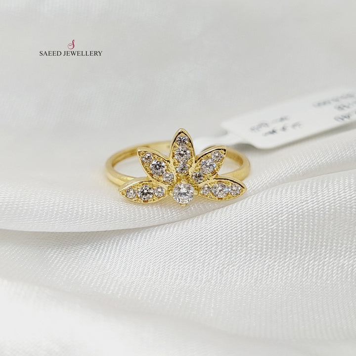 18K Gold Zircon Studded Rose Ring by Saeed Jewelry - Image 5