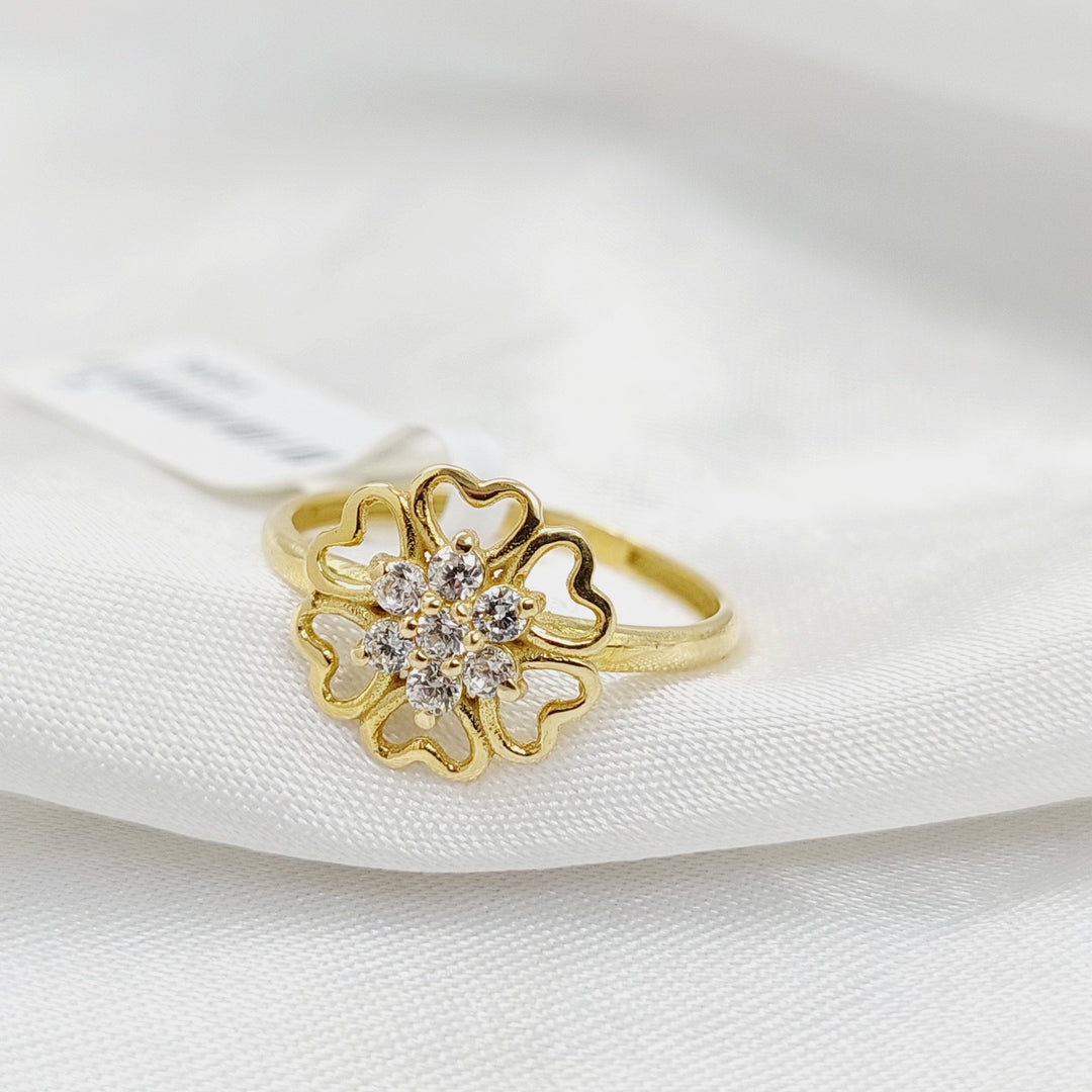 18K Gold Zircon Studded Rose Ring by Saeed Jewelry - Image 3