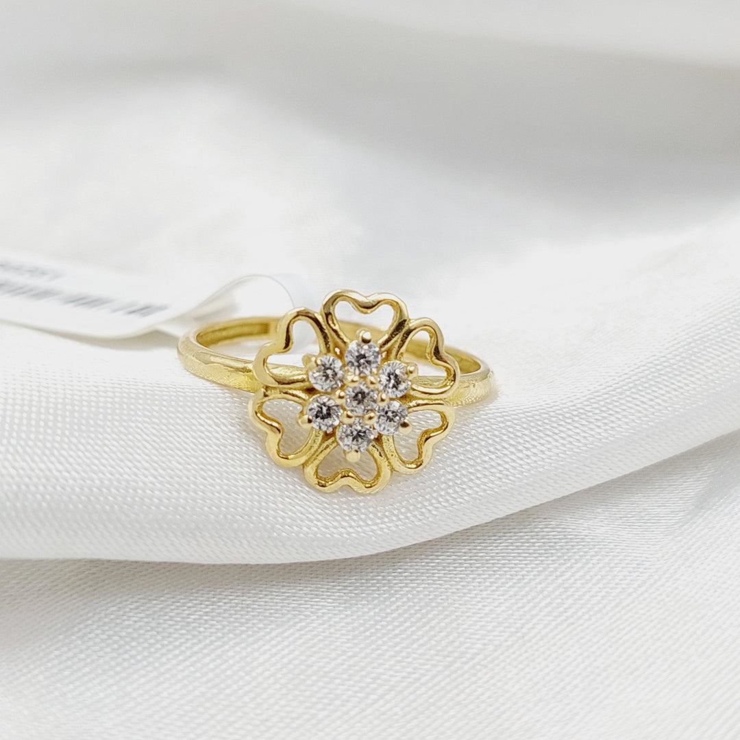 18K Gold Zircon Studded Rose Ring by Saeed Jewelry - Image 1