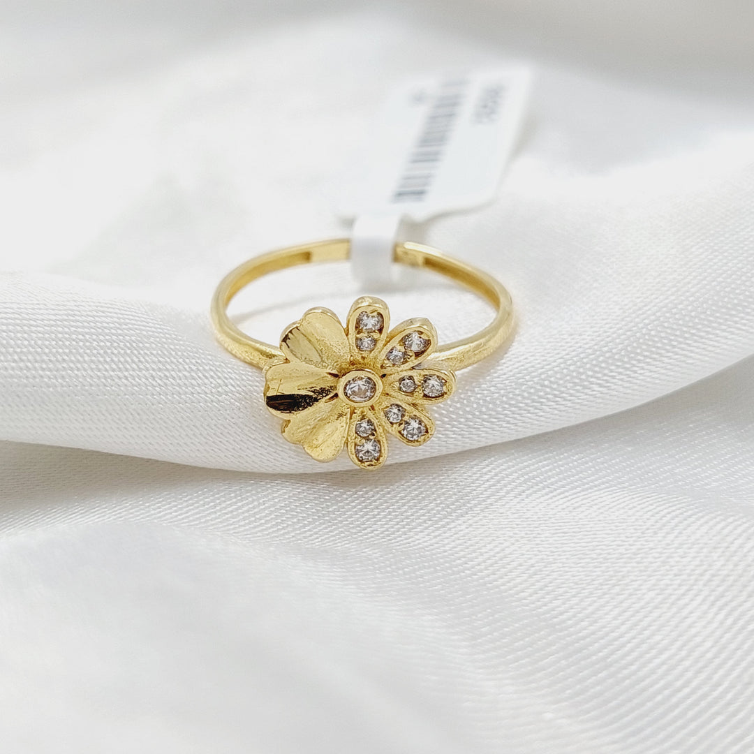 18K Gold Zircon Studded Rose Ring by Saeed Jewelry - Image 3