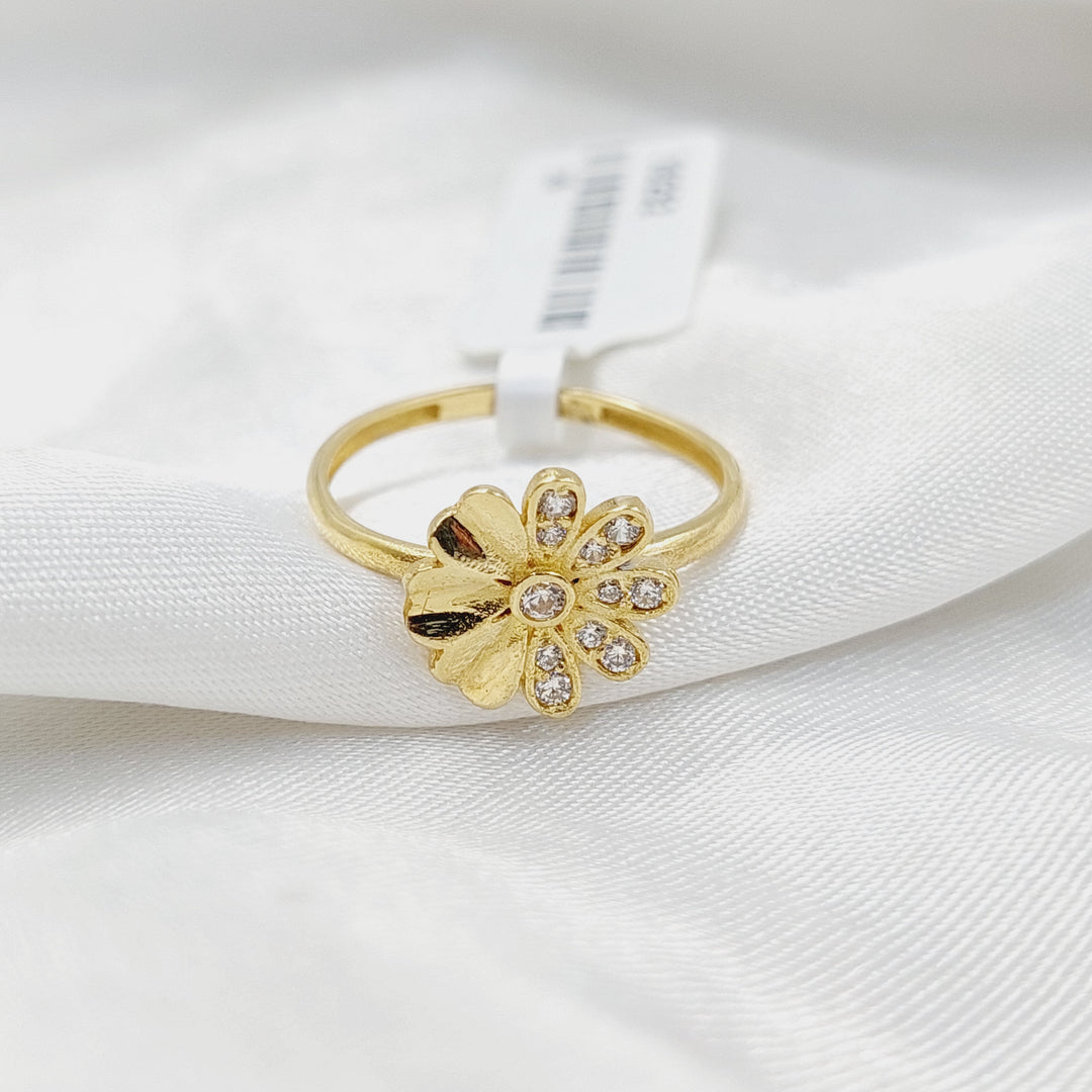 18K Gold Zircon Studded Rose Ring by Saeed Jewelry - Image 1