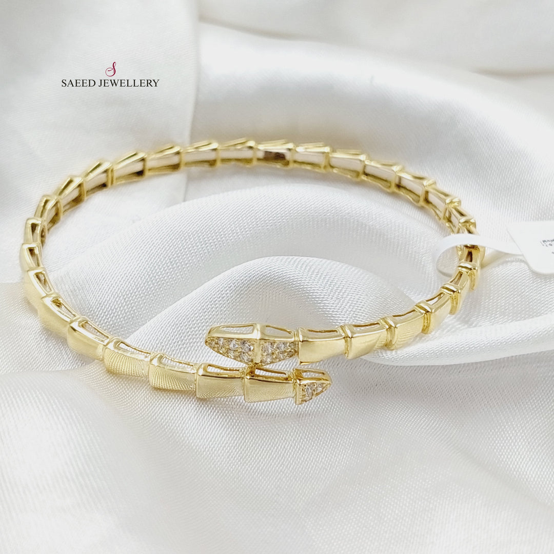 18K Gold Zircon Studded Snake Bracelet by Saeed Jewelry - Image 1