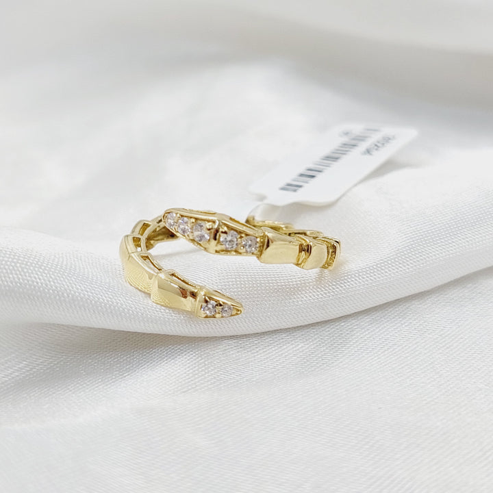 18K Gold Zircon Studded Snake Ring by Saeed Jewelry - Image 1