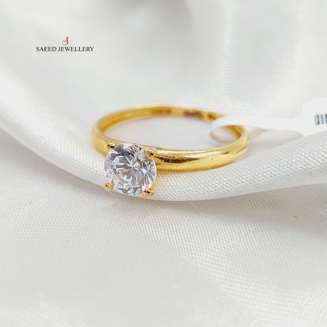 21K Gold Solitaire Engagement Ring by Saeed Jewelry - Image 3