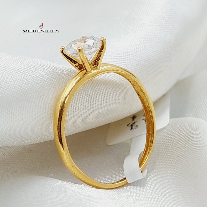 21K Gold Solitaire Engagement Ring by Saeed Jewelry - Image 1