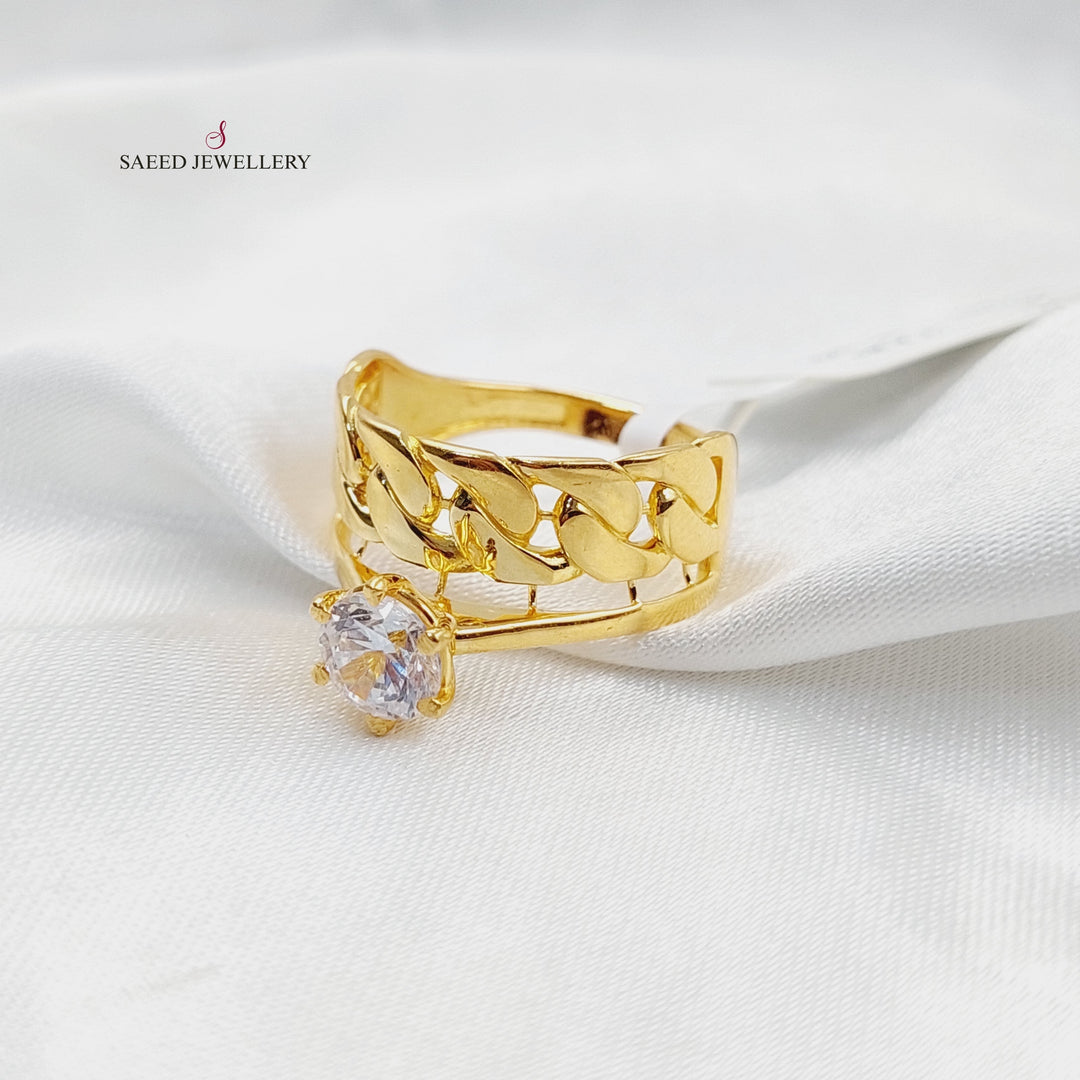 21K Gold Solitaire Engagement Ring by Saeed Jewelry - Image 4