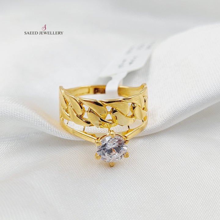 21K Gold Solitaire Engagement Ring by Saeed Jewelry - Image 5