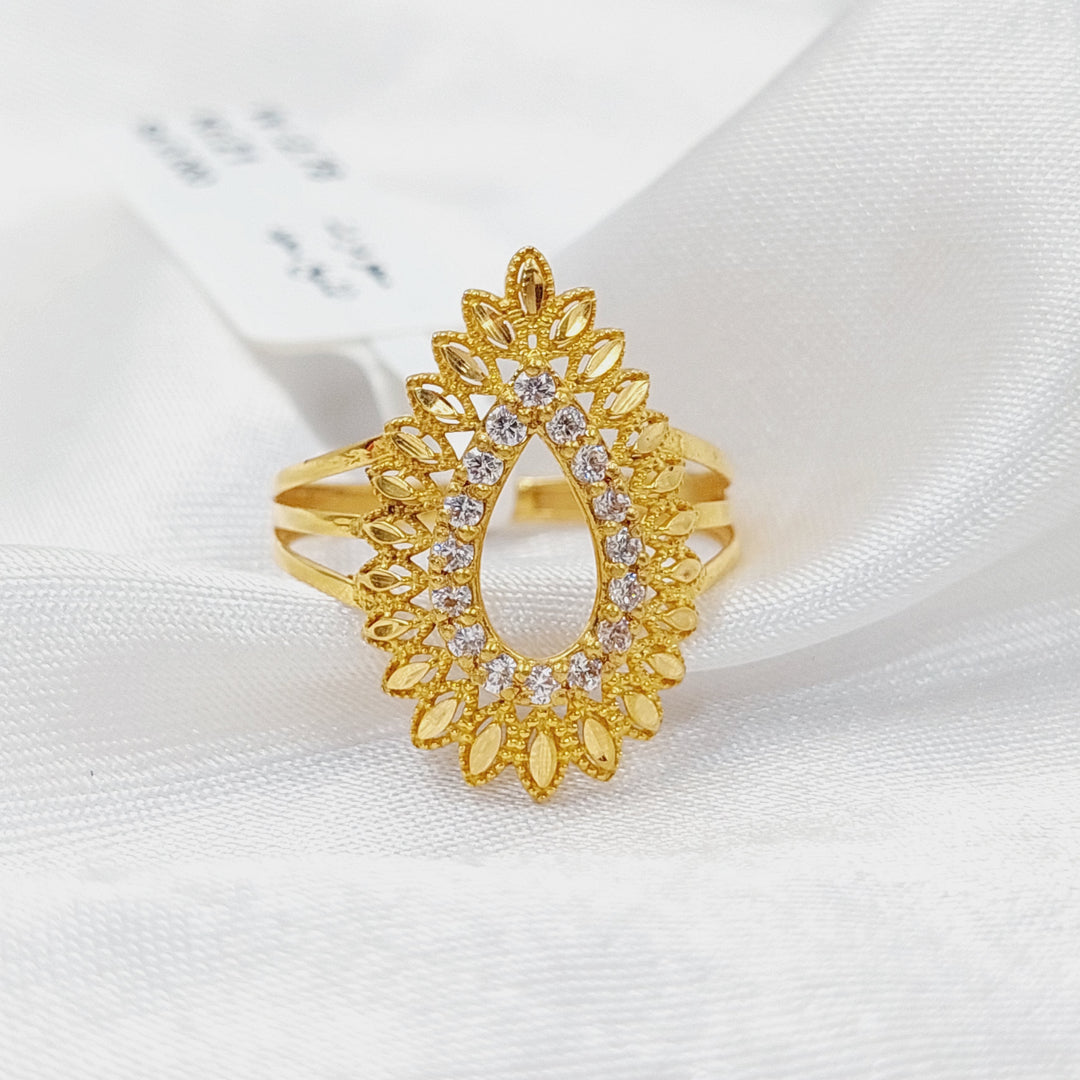 21K Gold Zircon Studded Spike Ring by Saeed Jewelry - Image 3