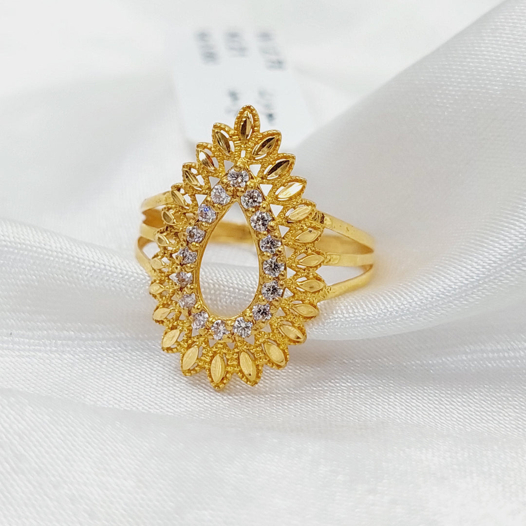 21K Gold Zircon Studded Spike Ring by Saeed Jewelry - Image 4