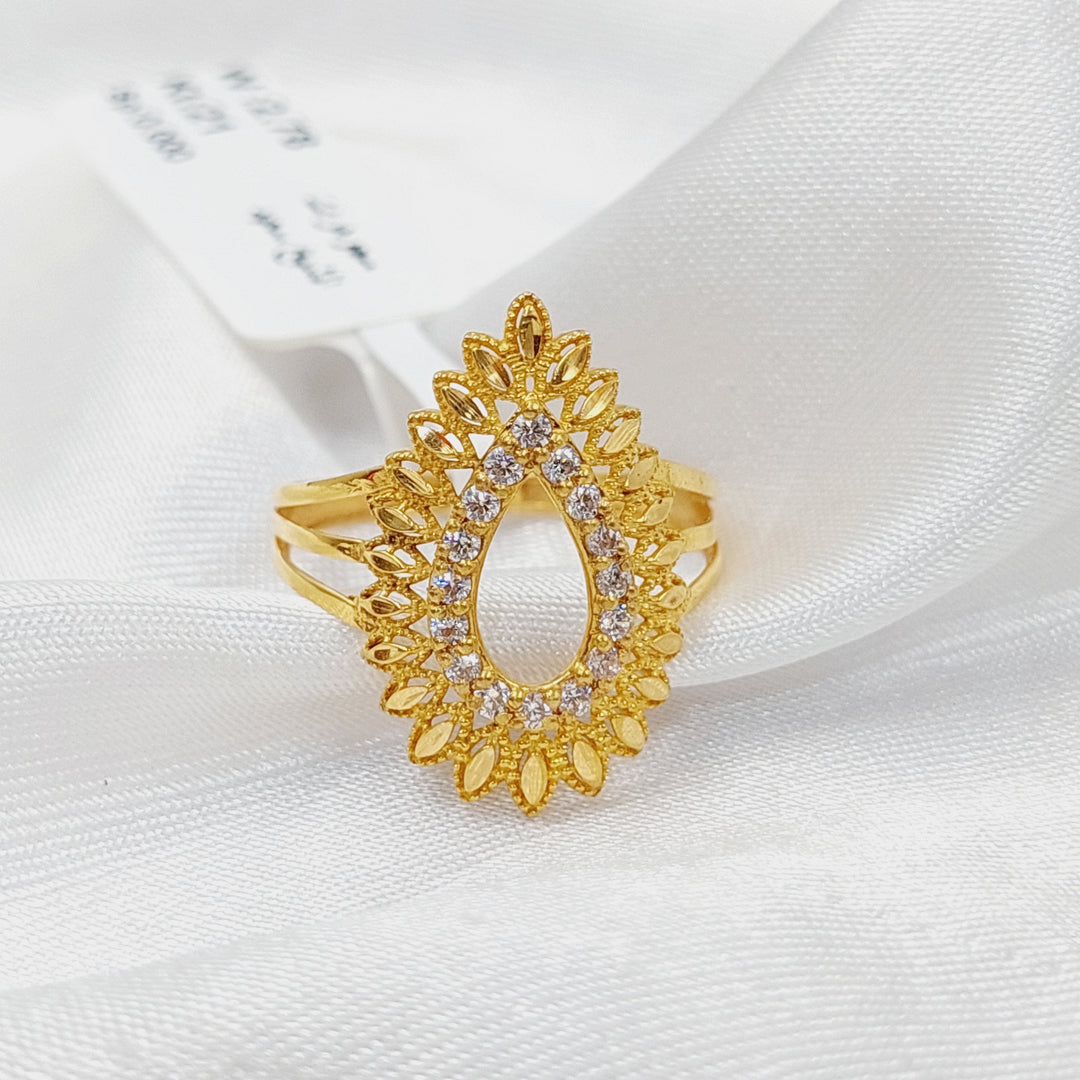Zircon Studded Spike Ring  Made Of 21K Yellow Gold by Saeed Jewelry-29685