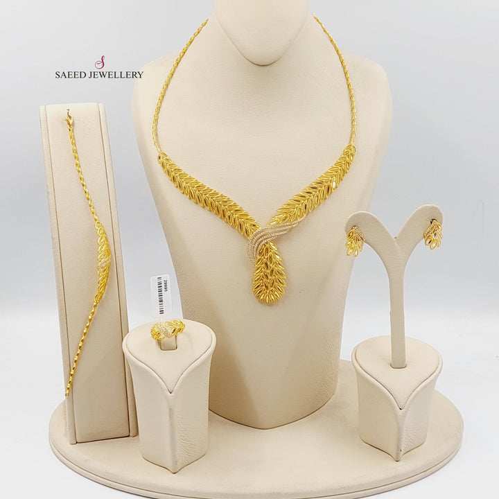 21K Gold Zircon Studded Spike Set by Saeed Jewelry - Image 6
