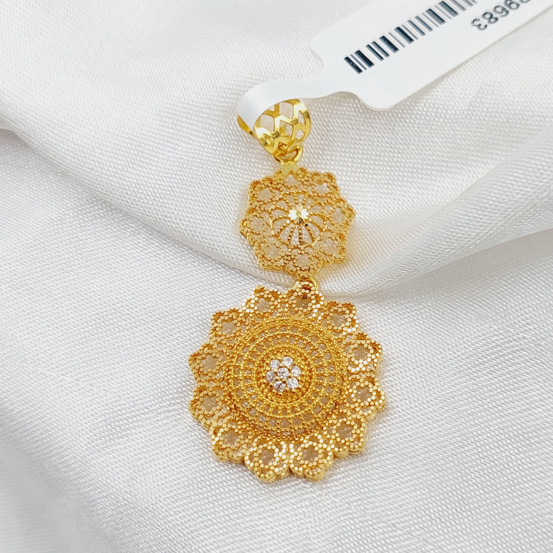 21K Gold Zircon Studded Star Pendant by Saeed Jewelry - Image 4