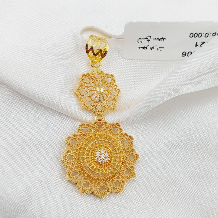 21K Gold Zircon Studded Star Pendant by Saeed Jewelry - Image 1