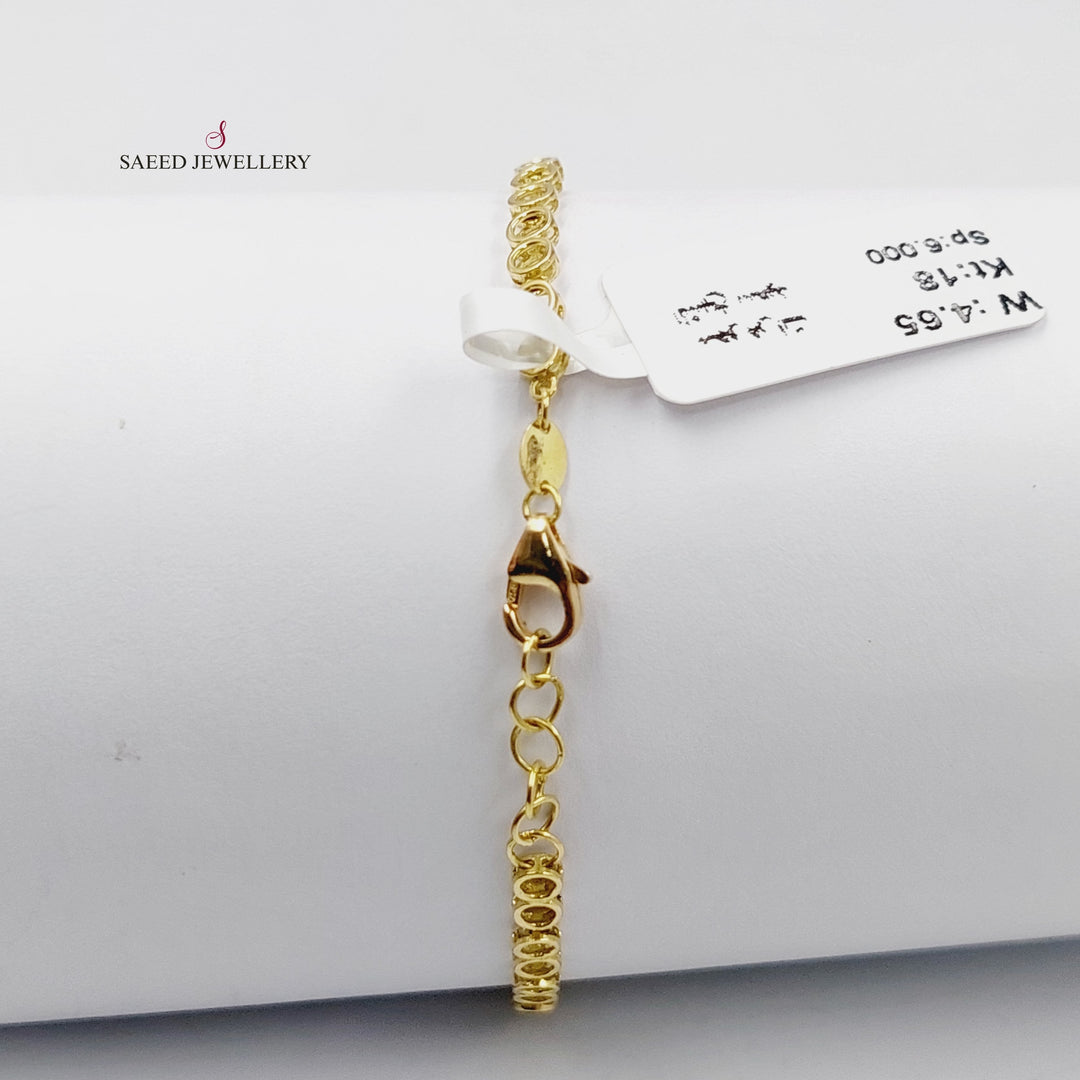 Zircon Studded Tears Bracelet  Made Of 18K Yellow Gold by Saeed Jewelry-29402