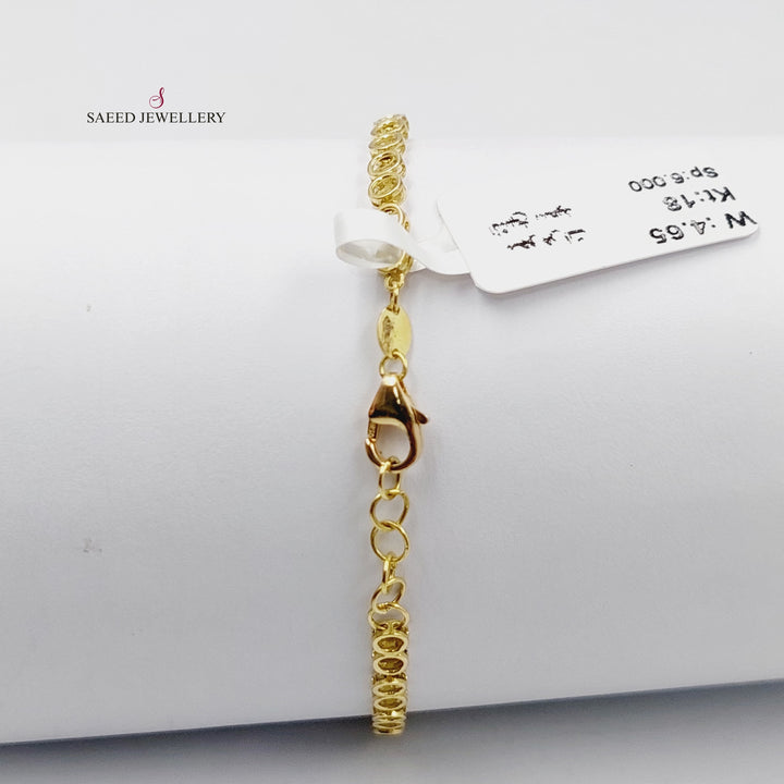 Zircon Studded Tears Bracelet  Made Of 18K Yellow Gold by Saeed Jewelry-29402