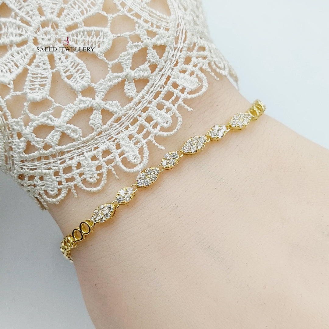 18K Gold Zircon Studded Tears Bracelet by Saeed Jewelry - Image 3