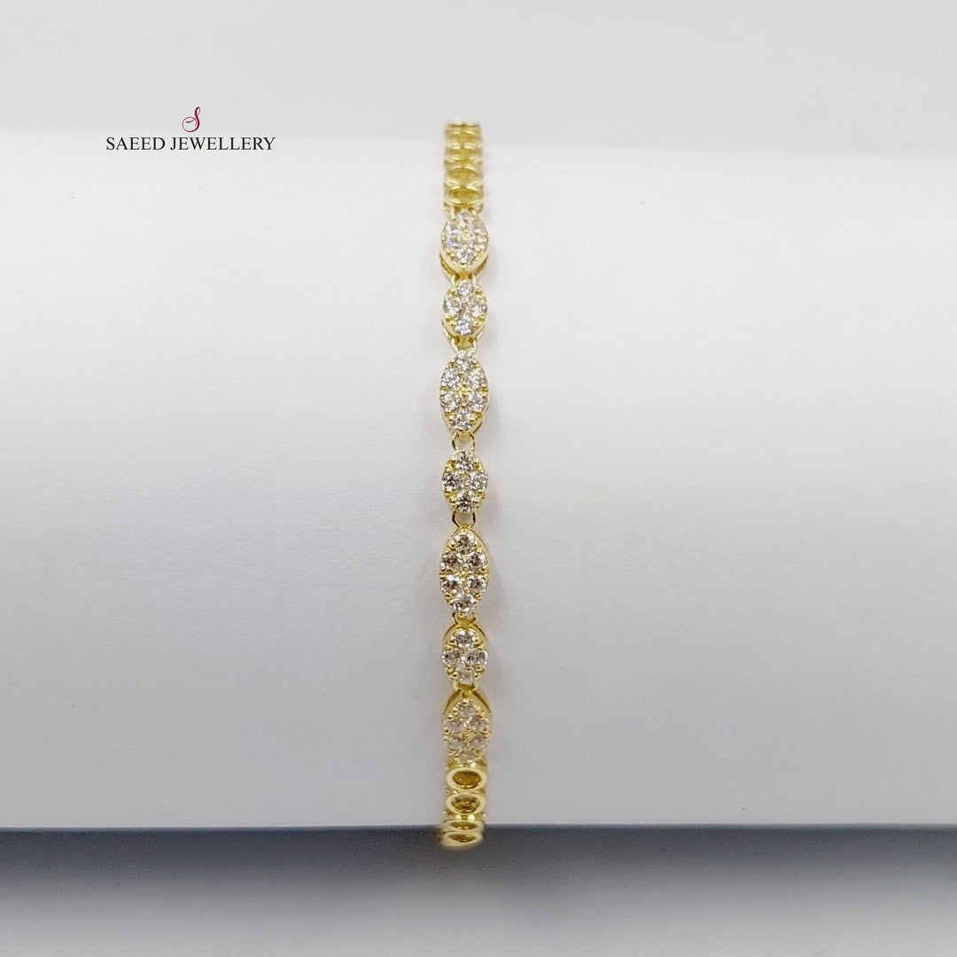 18K Gold Zircon Studded Tears Bracelet by Saeed Jewelry - Image 4