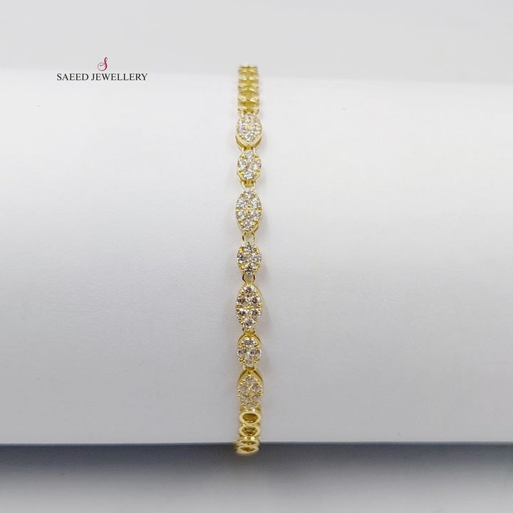 18K Gold Zircon Studded Tears Bracelet by Saeed Jewelry - Image 4