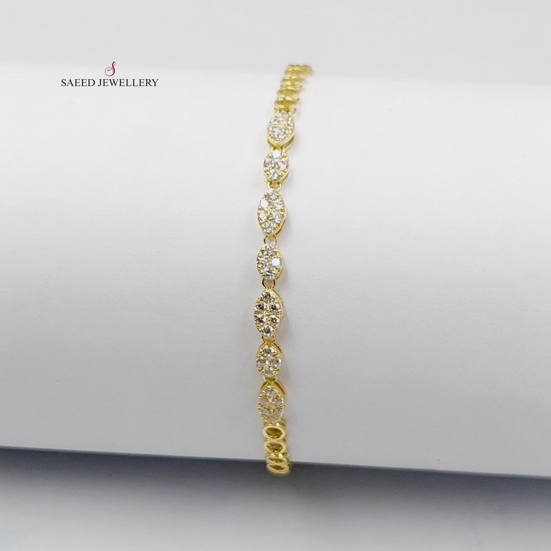 18K Gold Zircon Studded Tears Bracelet by Saeed Jewelry - Image 5