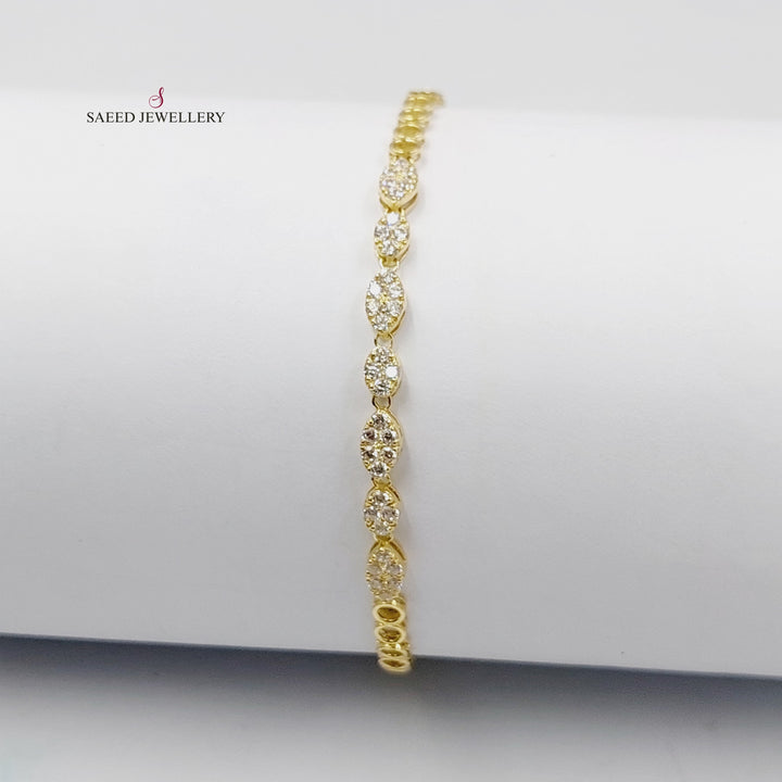 18K Gold Zircon Studded Tears Bracelet by Saeed Jewelry - Image 5