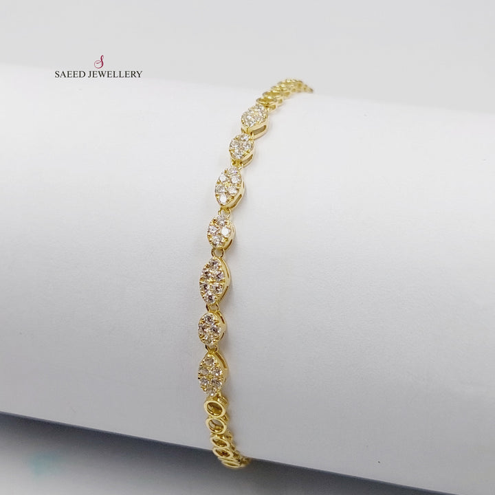 18K Gold Zircon Studded Tears Bracelet by Saeed Jewelry - Image 6