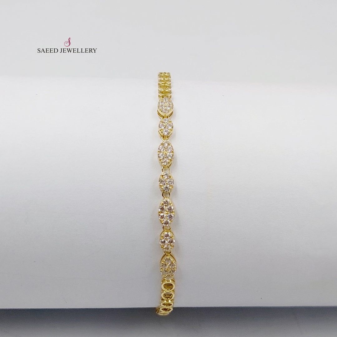 18K Gold Zircon Studded Tears Bracelet by Saeed Jewelry - Image 1