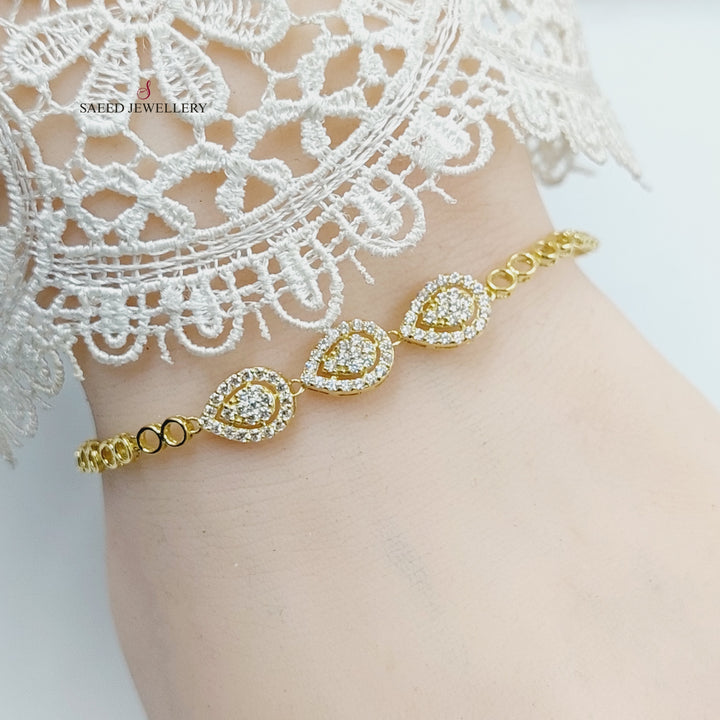 18K Gold Zircon Studded Tears Bracelet by Saeed Jewelry - Image 2