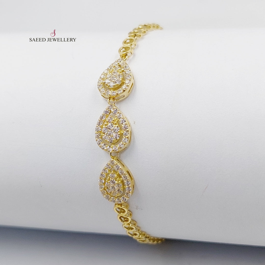18K Gold Zircon Studded Tears Bracelet by Saeed Jewelry - Image 3