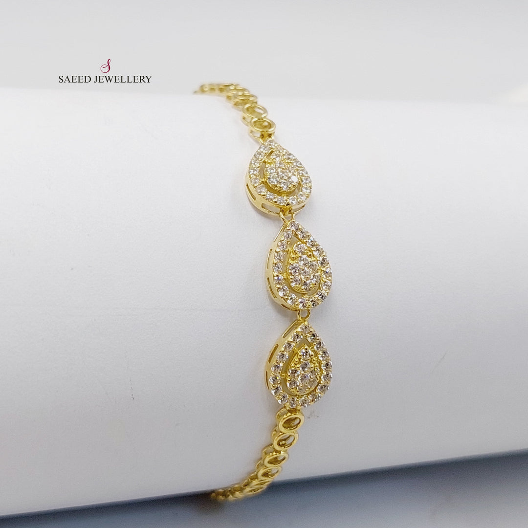 18K Gold Zircon Studded Tears Bracelet by Saeed Jewelry - Image 4